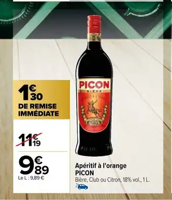 Carrefour Apéritif à l'orange PICON offre