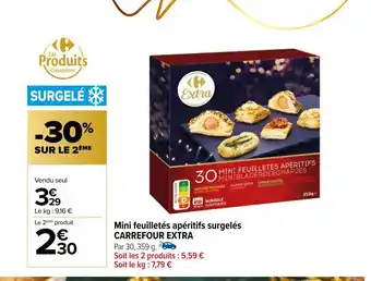 Carrefour Mini feuilletés apéritifs surgelés CARREFOUR EXTRA offre
