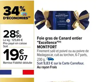 Carrefour Foie gras de Canard entier "Excellence offre