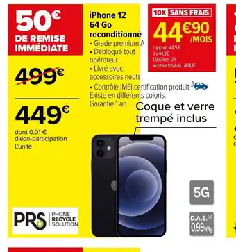 Carrefour iPhone 12 64 Go offre