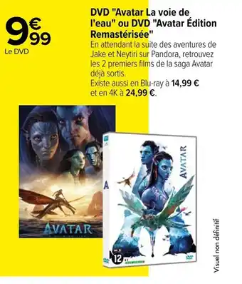 Carrefour DVD "Avatar La voie de l'eau" ou DVD "Avatar Édition Remastérisée offre