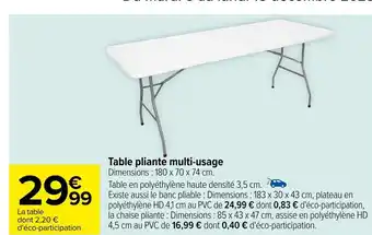 Carrefour Table pliante multi-usage offre
