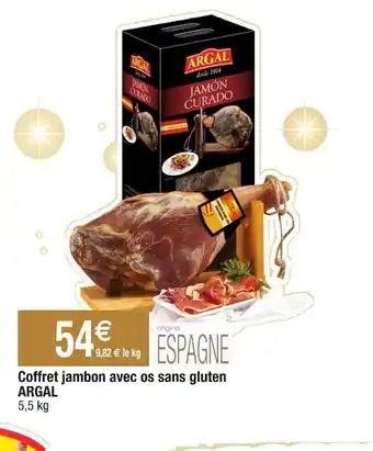 Cora x Carrefour Coffret jambon avec os sans gluten ARGAL offre