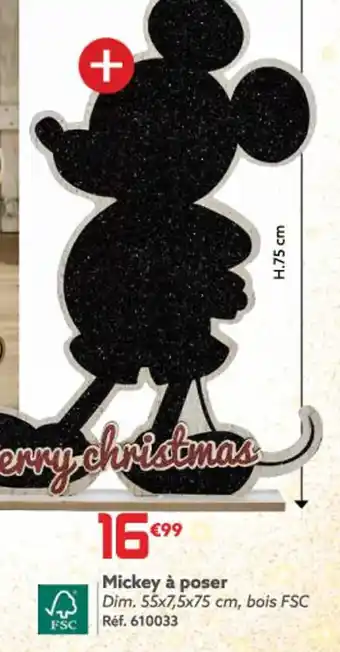 Gifi Mickey à poser Dim. 55x7,5x75 cm, bois FSC offre