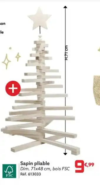 Gifi Sapin pliable Dim. 71x48 cm, bois FSC offre
