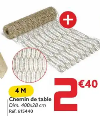 Gifi Chemin de table Dim. 400x28 cm Réf. 615440 offre