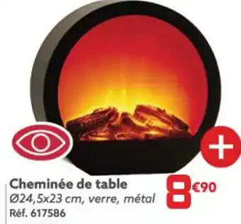 Gifi Cheminée de table Ø24,5x23 cm, verre, métal offre