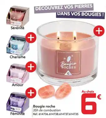 Gifi Bougie roche 35h de combustion offre