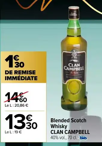 Carrefour Market Blended Scotch Whisky CLAN CAMPBELL 40% vol., 70 cl. offre