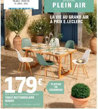 E.Leclerc Table rectangulaire Woody offre
