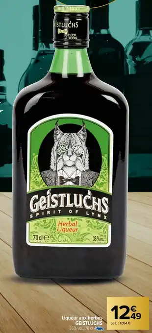 Carrefour Market Liqueur aux herbes GEISTLUCHS 35% vol., 70 cl. offre