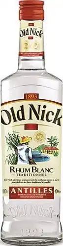 Casino Supermarchés Old Nick Rhum Blanc Traditionnel des Antilles 40% vol. 1L offre