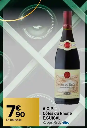 Carrefour Market A.O.P. Côtes du Rhone E.GUIGAL Rouge, 75 cl. offre