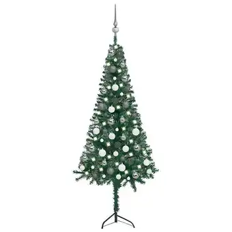 Bricorama Vidaxl arbre de noël artificiel d'angle led et boules vert 120 cm pvc offre