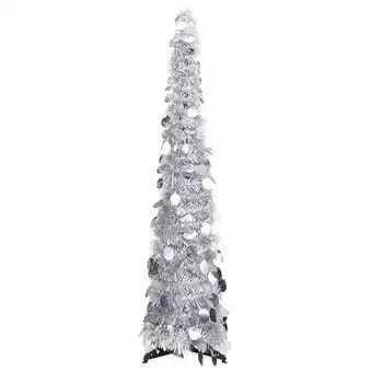 Bricorama Vidaxl sapin de noël artificiel escamotable argenté 120 cm pet offre