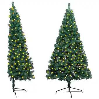 Bricorama Vidaxl sapin de noël artificiel pré-éclairé moitié/support vert 150 cm offre