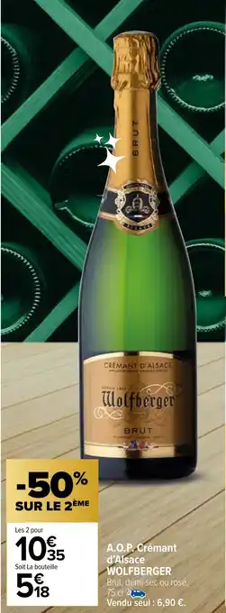 Carrefour Market A.O.P. Crémant d'Alsace WOLFBERGER offre