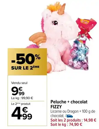 Carrefour Market Peluche + chocolat FIZZY offre