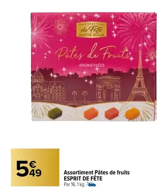 Carrefour Market Assortiment Pâtes de fruits ESPRIT DE FÊTE Par 16, 1 kg. offre