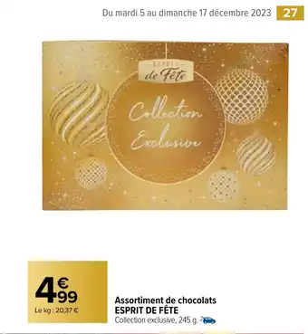 Carrefour Market Assortiment de chocolats ESPRIT DE FÊTE Collection exclusive, 245 g. - offre