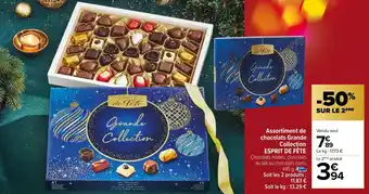 Carrefour Market Assortiment de chocolats Grande Collection ESPRIT DE FÊTE Chocolats mixtes, chocolats au lait ou chocolats noirs, offre