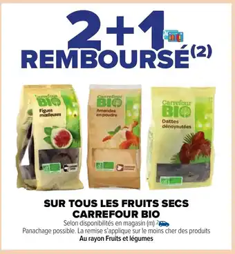 Carrefour Market SUR TOUS LES FRUITS SECS CARREFOUR BIO offre
