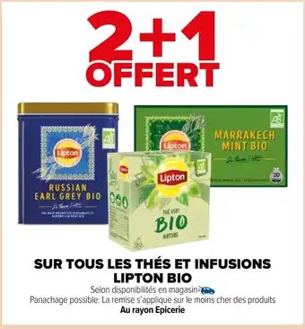 Carrefour Market SUR TOUS LES THÉS ET INFUSIONS LIPTON BIO offre