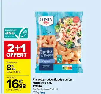 Carrefour Market Crevettes décortiquées cuites surgelées ASC COSTA offre