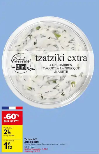 Carrefour Market Tartinable(n) ATELIER BLINI offre