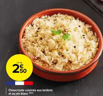 Carrefour Market Choucroute cuisinée aux lardons et au vin blanc (1)(m) offre