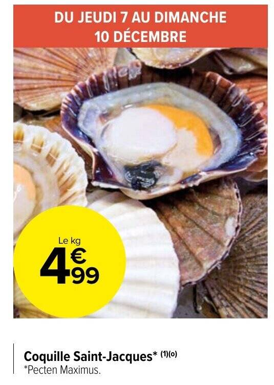 Promo Coquille SaintJacques* (1)(0) chez Carrefour Market