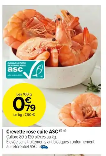 Carrefour Market Crevette rose cuite ASC offre