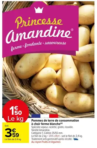 Carrefour Market Pommes de terre de consommation à chair ferme blanche(n) offre