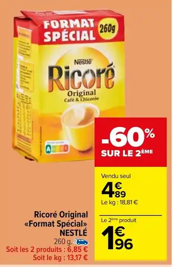 Carrefour Market Ricoré Original <<Format Spécial>> NESTLÉ 260 g. offre