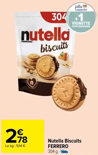 Carrefour Market Nutella Biscuits FERRERO 304 g. offre