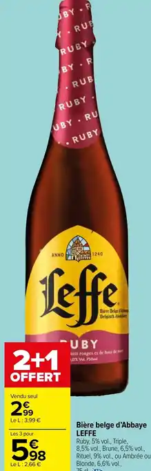 Carrefour Market Bière belge d'Abbaye LEFFE offre