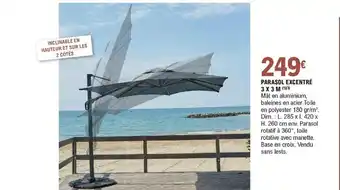 E.Leclerc Parasol excentré 3x3 M offre