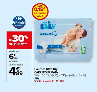 Carrefour Market Couches Ultra Dry CARREFOUR BABY offre