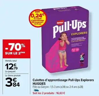 Carrefour Market Culottes d'apprentissage Pull-Ups Explorers HUGGIES offre