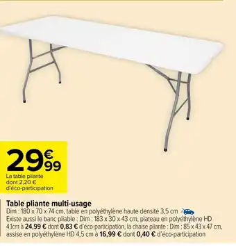Carrefour Market Table pliante multi-usage offre
