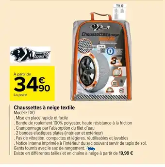 Carrefour Market Chaussettes à neige textile offre