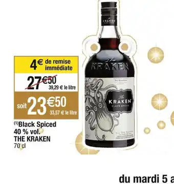 Cora x Carrefour Black Spiced 40 % vol. THE KRAKEN offre