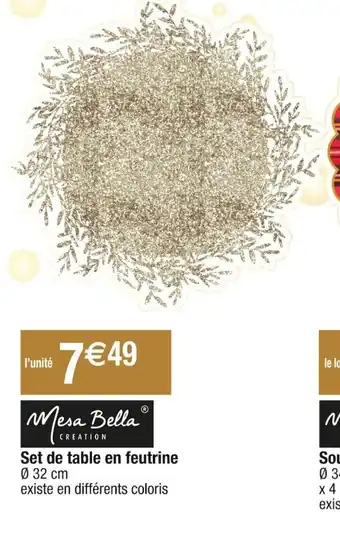 Cora x Carrefour Set de table en feutrine offre