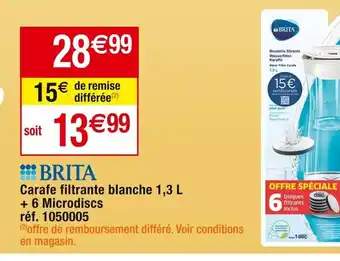 Cora x Carrefour Carafe filtrante blanche offre