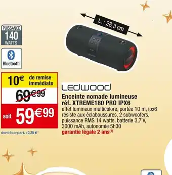 Enceinte nomade lumineuse
