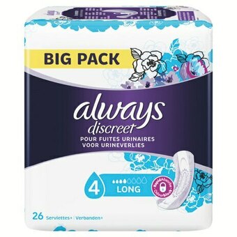 Auchan SERVIETTES POUR FUITES URINAIRES DISCREET offre