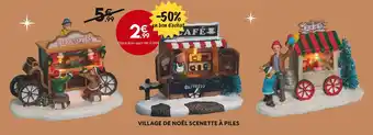 Maxi Bazar Village de noël scenette à piles offre