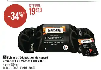 Casino Supermarchés Labeyrie foie gras dégustation de canard entier cuit au torchon offre