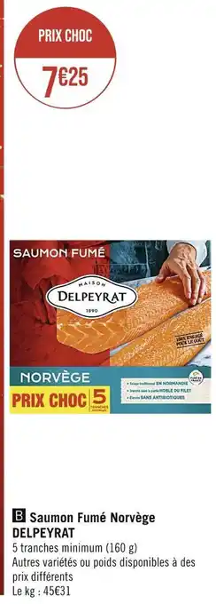 Casino Supermarchés Delpeyrat saumon fumé norvège offre