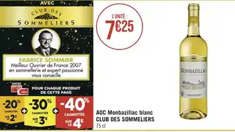 Casino Supermarchés Aoc monbazillac blanc club des sommeliers offre